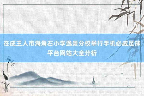 在成王人市海角石小学逸景分校举行手机必威足球平台网站大全分析