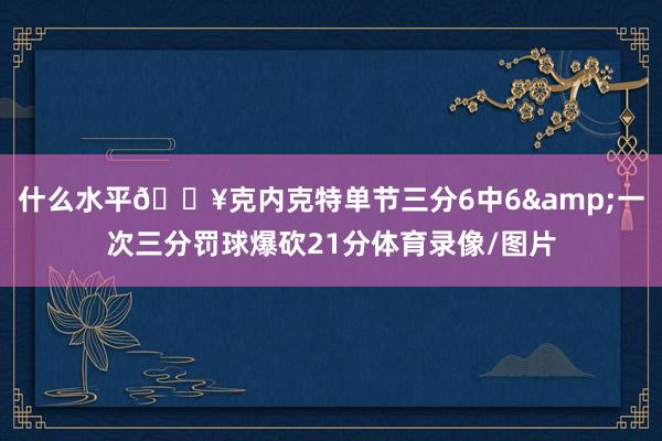 什么水平🔥克内克特单节三分6中6&一次三分罚球爆砍21分体育录像/图片