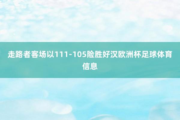 走路者客场以111-105险胜好汉欧洲杯足球体育信息