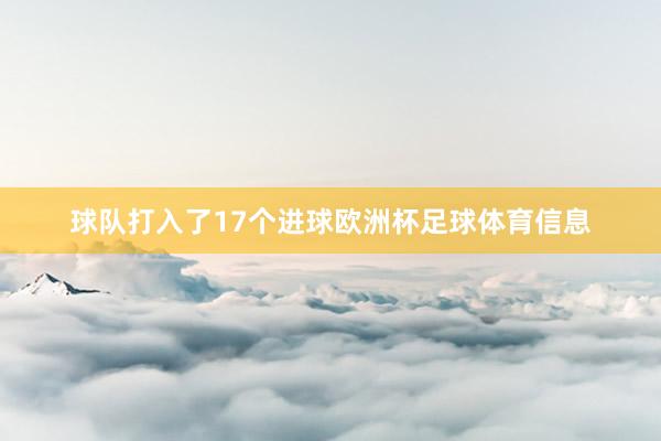 球队打入了17个进球欧洲杯足球体育信息